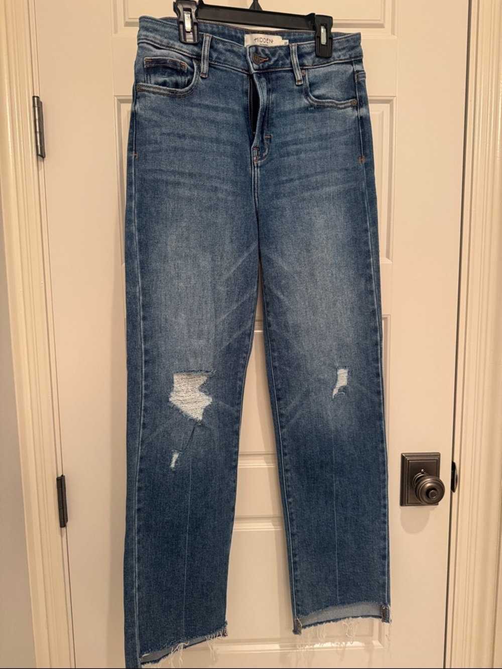 High-Rise Straight-Leg Jeans in Medium Blue